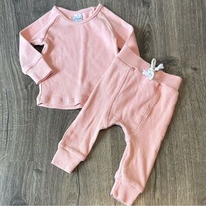 Light Pink Little One Shop Ribbed Outfit 6m Baby Set